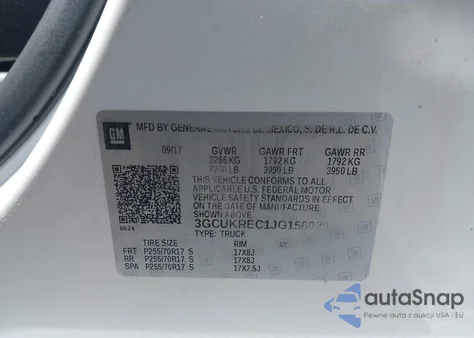 2018 Chevrolet Silverado 1500 1Lt from USA, damaged, VIN 3GCUKREC1JG156029